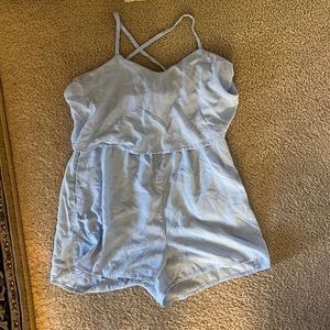 Tobi light blue romper with pockets